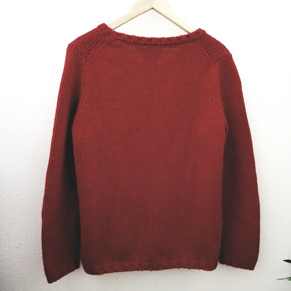 BANANA REPUBLIC HERITAGE  Chunky Cable Knit Sweater Wool Acrylic Nylon XL - Picture 4 of 6